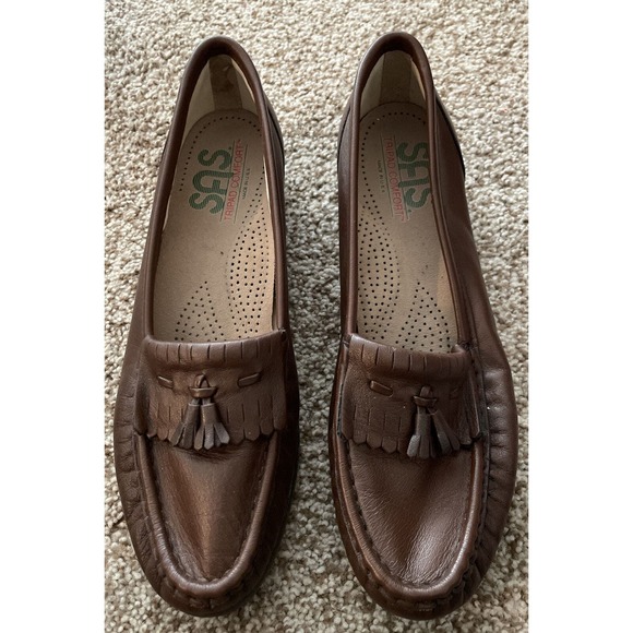 SAS Softie Tripad Comfort Kiltie Loafer Women 8 Brown Leather Tassel Moc Shoes - Picture 1 of 10
